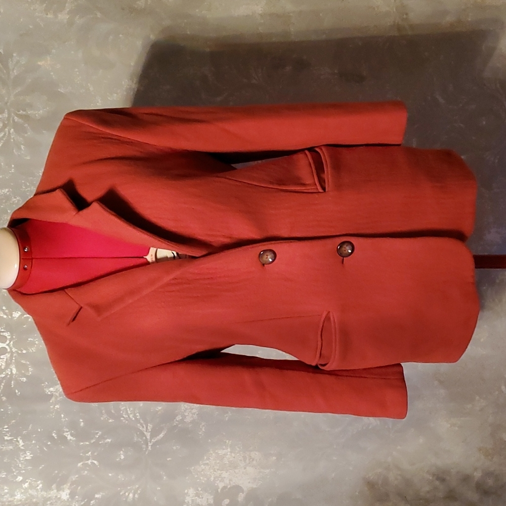 Vintage cashmere and wool burnt orange blazer